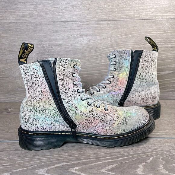 Dr Martens 1460 Pascal Iridescent Leather 8-Eye Women’s Sz 5 Rainbow Boots - Picture 11 of 13